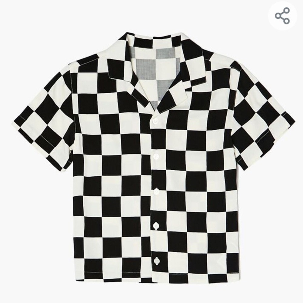 Woven Checkered Print Shirt